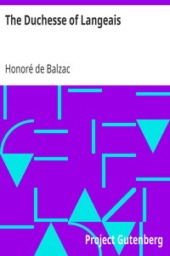 The Duchesse de Langeais by Honore de Balzac