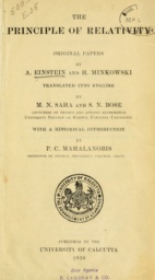 The Principle of Relativity by Albert Einstein and H. Minkowski