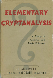 Elementary Cryptanalysis by Helen Fouché Gaines